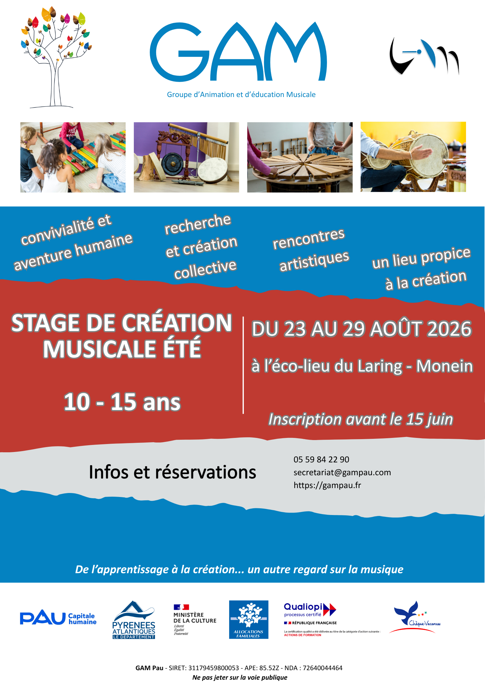 GAM-Affiche STAGE ETE 2026